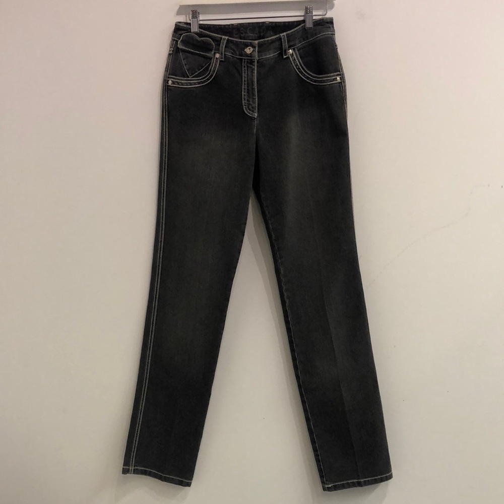 Escada Grey Heart-Motif Jeans